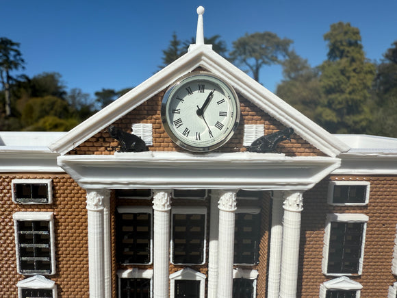 COLOR Miniature HO-Scale Hill Valley Courthouse Built w/WORKING Clock Tower Assembled