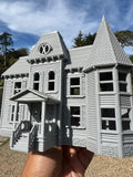 Miniature #38 Gray HO-Scale Neibolt House IT Victorian Mansion Built Assembled