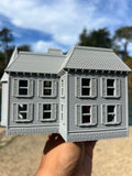 Miniature #38 Gray HO-Scale Neibolt House IT Victorian Mansion Built Assembled