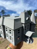 Miniature #38 Gray HO-Scale Neibolt House IT Victorian Mansion Built Assembled