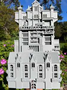 Miniature Gray HO-Scale Hollywood Tower Hotel