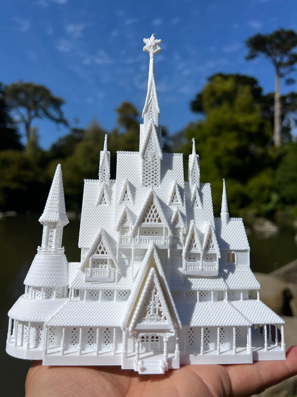 Small White Arendelle Castle Norway N-Scale Built Assembled Fantasy #10