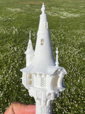 Miniature White N-Scale Rapunzel Tower Built Assembled Fantasy #12