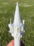 Miniature White N-Scale Rapunzel Tower Built Assembled Fantasy #12