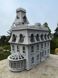 Small Gray Miniature #37 N-Scale Addams Family Mansion Wednesday Victorian House Built