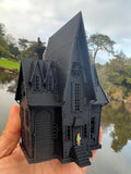 Small Black Miniature N-Scale Gru Villain Victorian Gothic House Minion Mansion Built