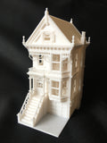 Miniature Painted Lady #2 Victorian White House Train HO Scale Assembled White INCLUDING INTERIORS