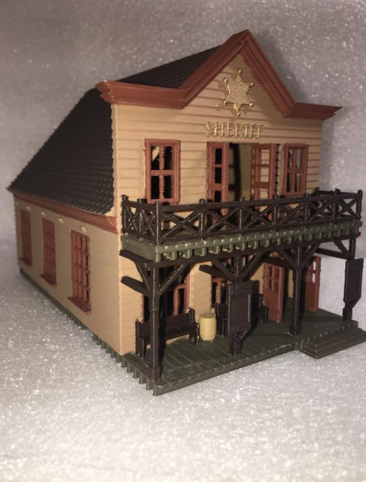 LARGE O-Sheriff's Office Jail Assembled Built Including Interiors White on sale by Gold Rush Bay