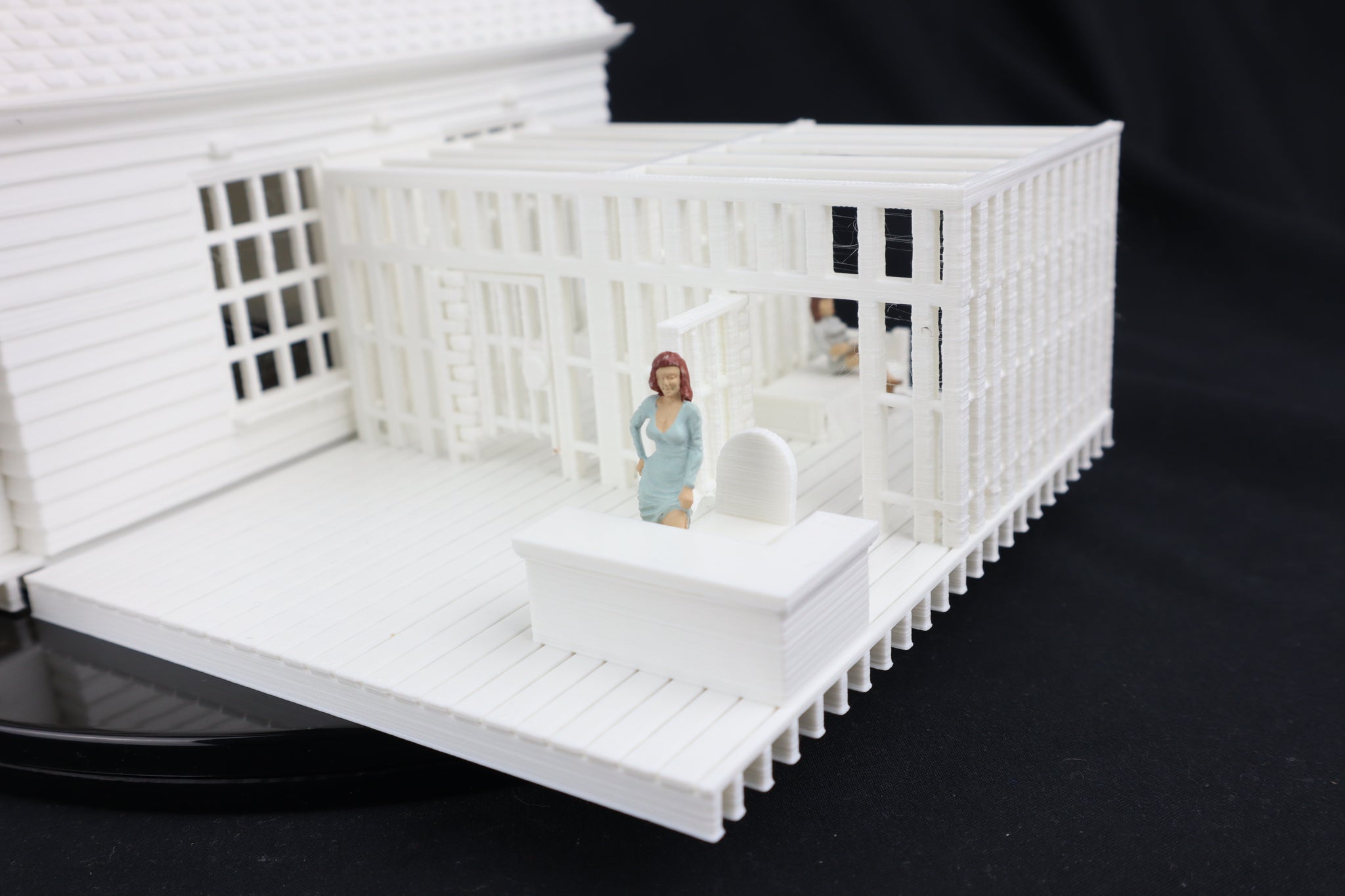 LARGE O-Sheriff's Office Jail Assembled Built Including Interiors White top by Gold Rush Bay